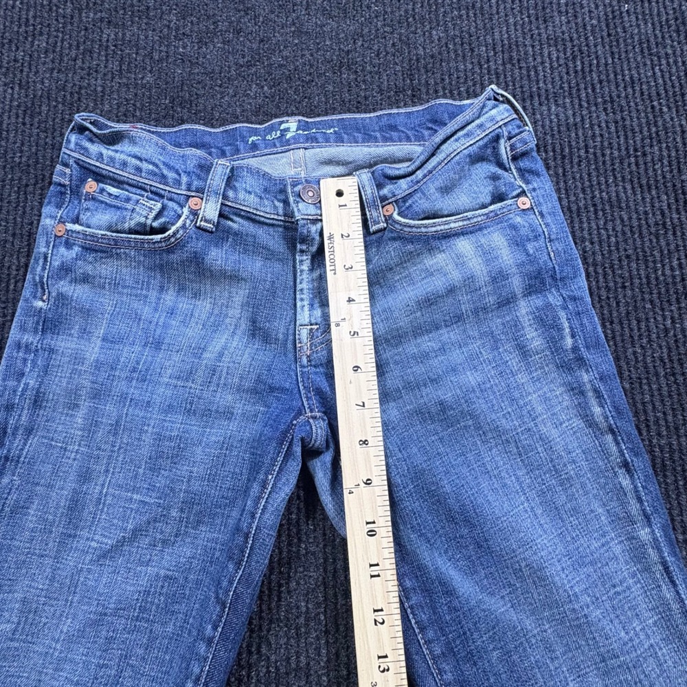 7 For All Mankind Jeans Womens 28 Blue Bootcut Medium Wash Stretch Denim - Picture 7 of 13